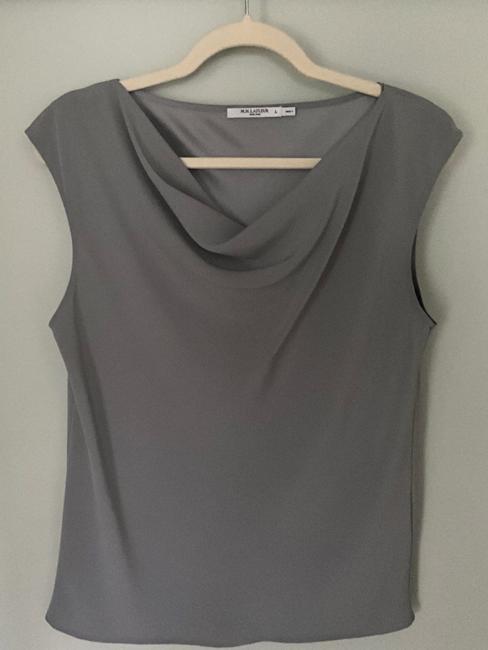 MM LaFleur Eco Wave Blouse Large Gray